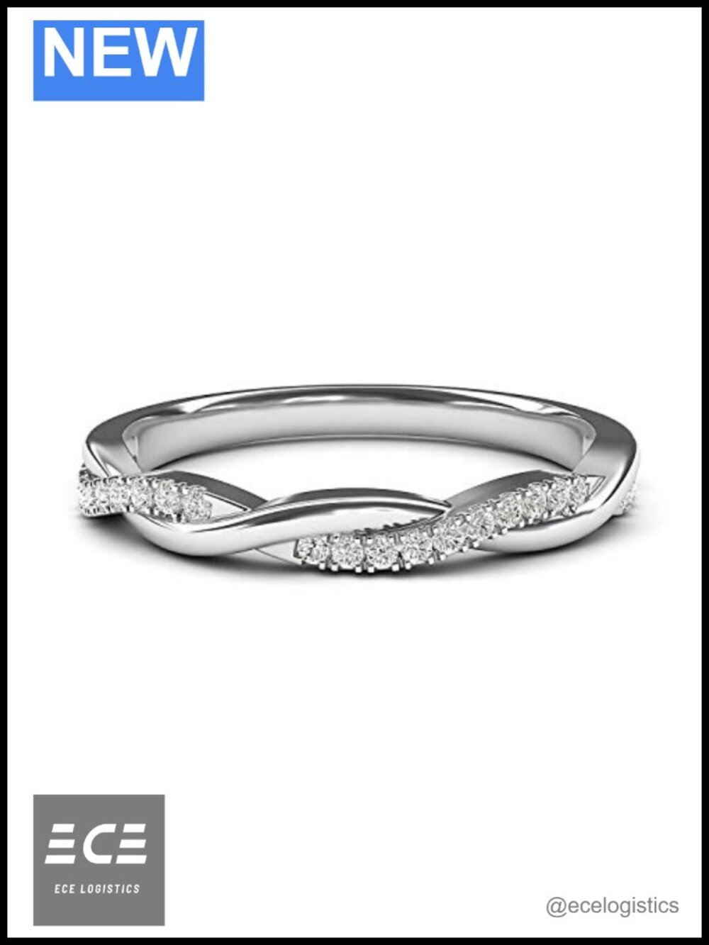 Sterling Silver Twisted Vine Wedding Band Ring Pave Simulated Diamond